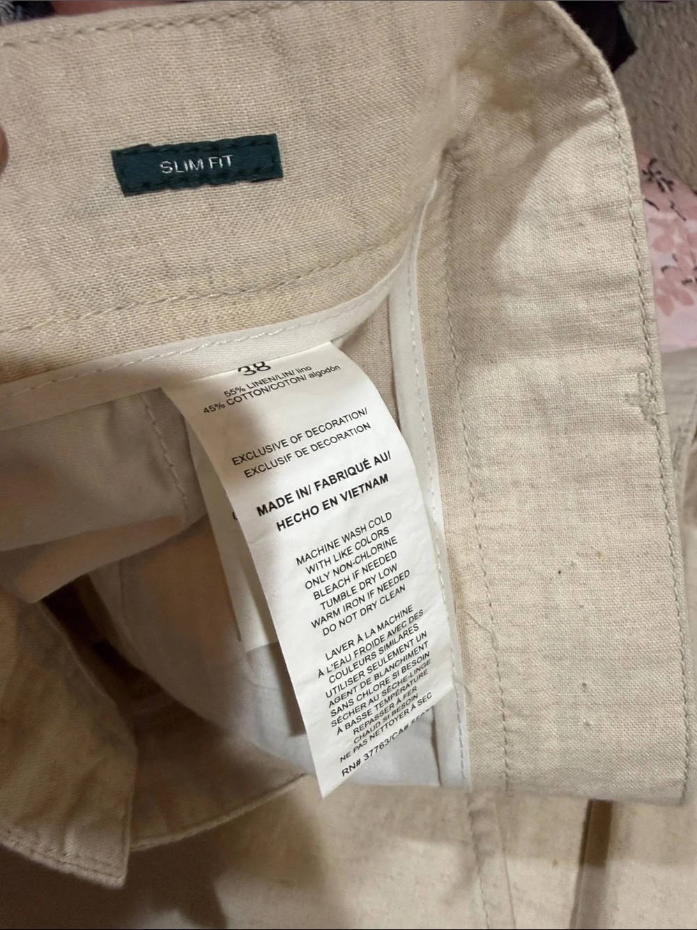 Men's Casual Linen Pants in Cream